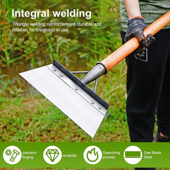 Inovra Plus - Multifunctionele tuinschep van mangaanstaal voor onkruid en mos - Grote platte schep voor tuinieren en sneeuwruimen van Inovra — afbeelding 3