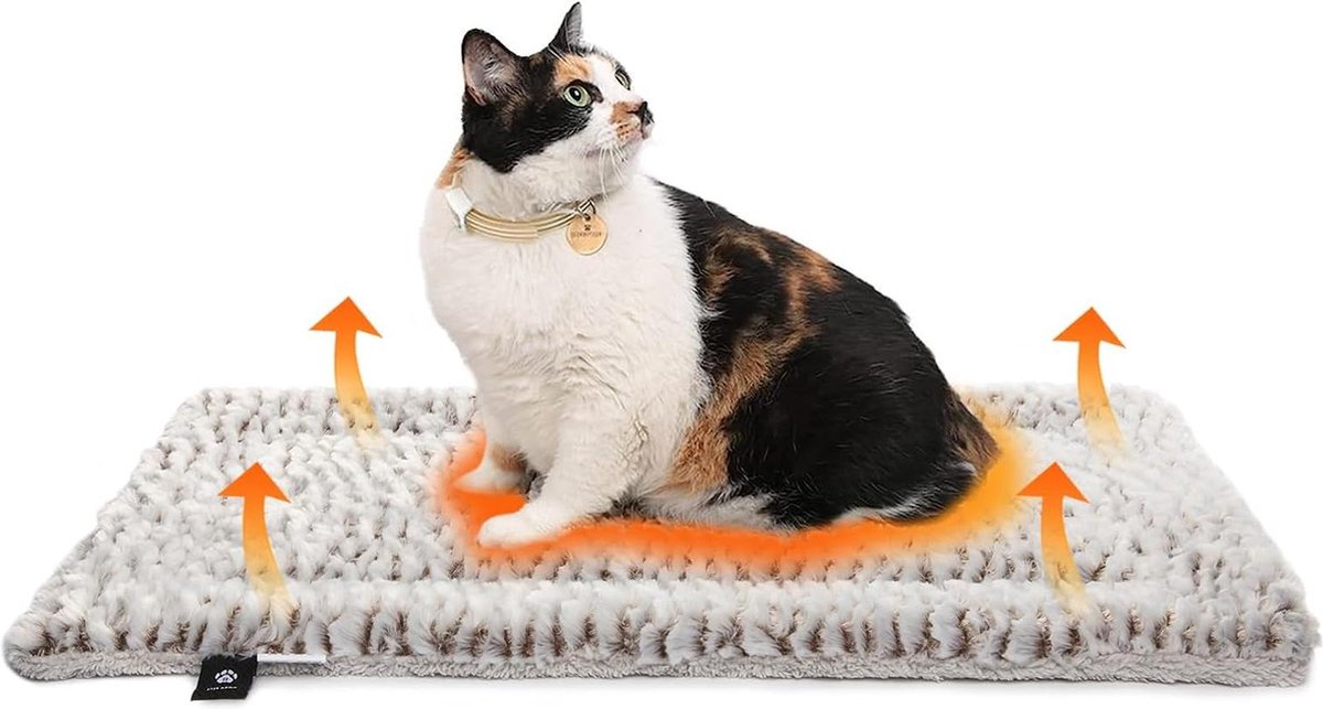 Zelfverwarmende elektrische deken voor katten en honden - zonder stroom - 70 x 46 cm - warmtedeken - wasbare deken - winterwarm - huisdieren