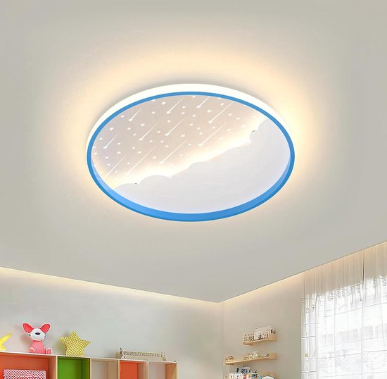 YUEEU Led-plafondlamp, creatieve Stern plafondlamp, 44CM met dimbare afstandsbediening, witte plafondverlichting, wandlamp voor de slaapkamer, hal of kinderkamer