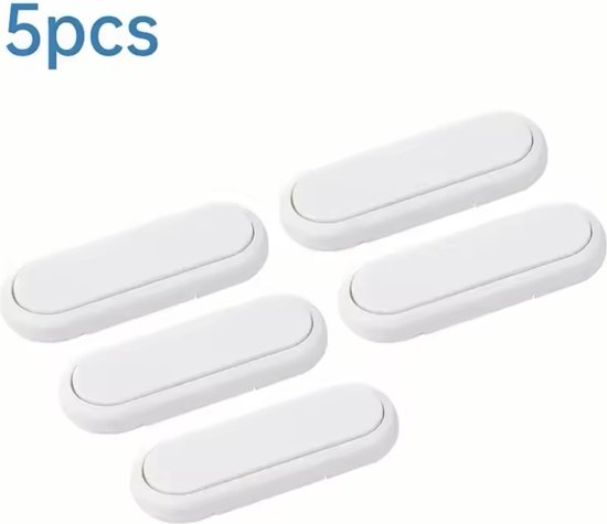 Lot de 5 verrous de sécurité pour tiroirs et portes pour enfants – Verrouillage pour enfants pour Armoires et portes – Facile à Set et à retirer – Wit