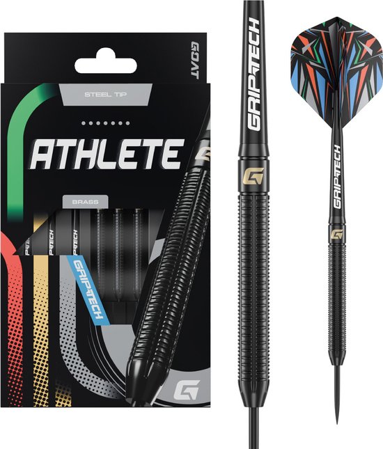 GOAT - Athlete Zwarte Messing Steeldarts 13 Gram, Incl. 3 Barrels, 3 Flights & 3 Shafts van GOAT — afbeelding 2