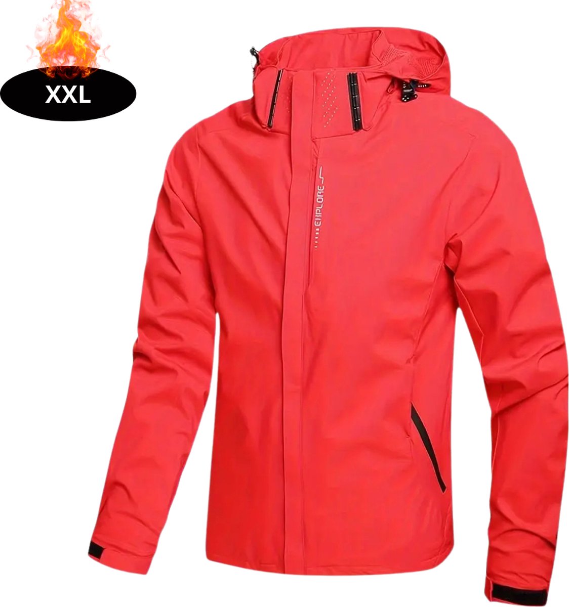 Nivard Windjas Heren Parka Lente & Herfst Jas Volwassen Windjack Windbreaker Outdoor Rood