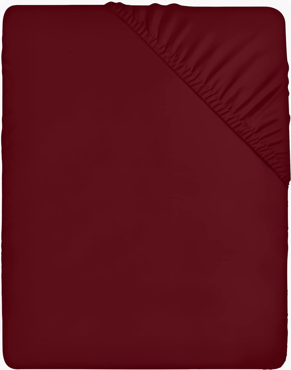 Azalia Hoeslaken 135x190cm - bordeauxrood - geborsteld polyester microvezel hoeslaken - 35 cm diepe zak
