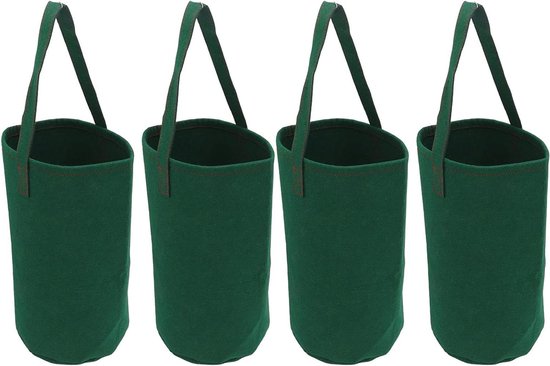Aardbei-plantenzakken, 2 stuks, hangende aardbeiplantenzakken van vliesstof, ademend, plantenzak, omdraaid, plantenzak met gaten voor aardbeien, tomaten, kruiden, groente planten