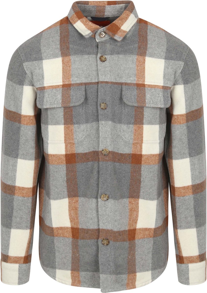 Suitable Overshirt August Wool Blend Grijs - Maat L - Heren
