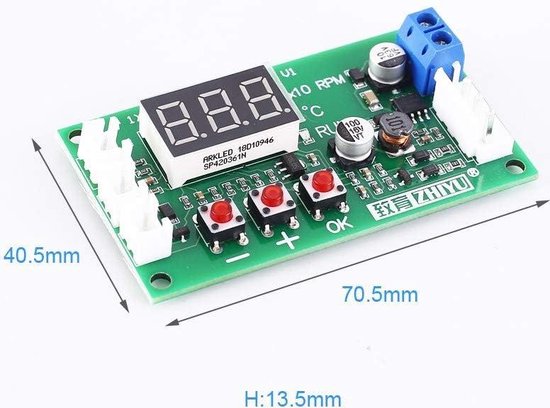 Ventilator Toerentalregelaar, PWM Ventilatorbesturing, DC 12V 4 Draads Thermostaat Regelaar Toerentalregelaar Met Schakelaar 664409972