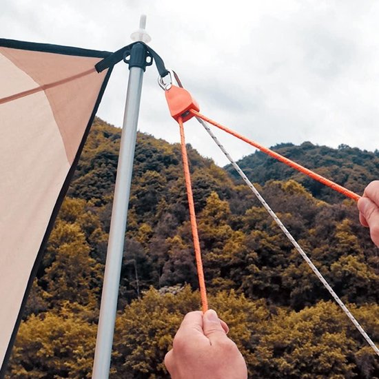 4 stuks verstelbare touwratel, 4 m scheerlijnen met kabelspanner, 4 mm lichte scheerlijn, tentkoord, verstelbare kabelratel met haak voor campingtenten, luifels (oranje 4 stuks verstelbare touwratel, 4 m scheerlijnen met kabelspanner, 4 mm lichte scheerlijn, tentkoord, verstelbare kabelratel met haak voor campingtenten, luifels (oranje