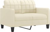 Bol.com vidaXL Tweezitsbank - 120 cm - Kunstleer - Crèmekleurig Tweezitsbank - Bankstel - Salonbank - Lederlook - Creme Kleur aanbieding