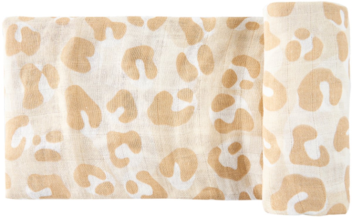 HappyBear | Swaddle Hydrofiele Doek - Roar | Extra groot - 120cm | Inbakerdoek | 100% zachte tweelaags katoenen mousseline