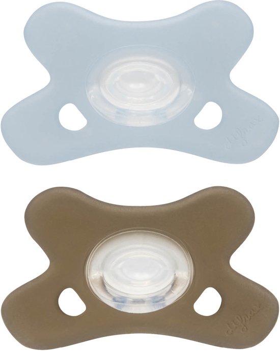 Difrax Fopspeen - Natural - 0/6 maanden - Siliconen - Ice/Clay - 2 Stuks