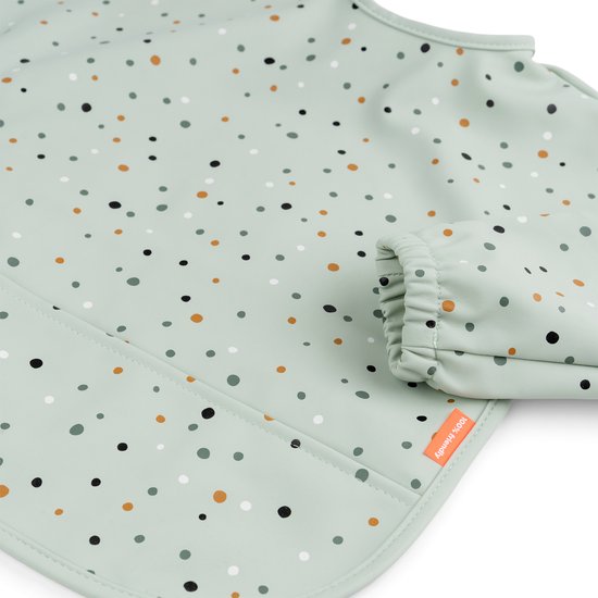 Done by Deer slabbetje met mouwen happy dots - groen van Done by Deer — afbeelding 4