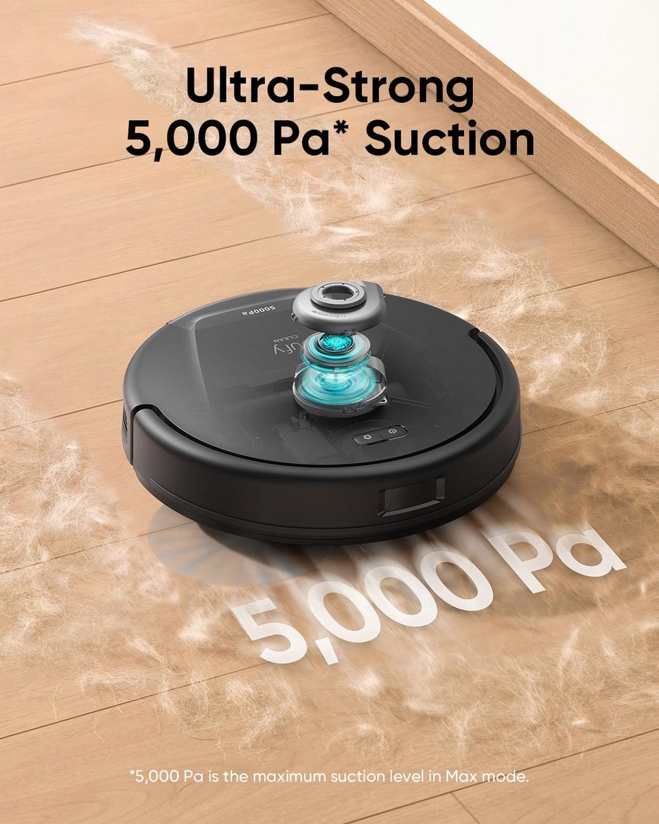 Afbeelding 3 van eufy Clean L60 Hybrid SES Robotstofzuiger met dweilfunctie en Vervangingssets - Robot Vacuum - 5.000 Pa Zuigkracht, Met automatisch leegstation, Bestuurbaar via smartphone