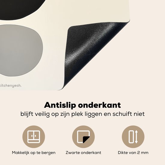 KitchenYeah® Inductie beschermer 59x52 cm - Beige - Japandi - Wabi sabi - Kookplaataccessoires - Afdekplaat voor kookplaat - Inductiebeschermer - Inductiemat - Inductieplaat mat - Keuken decoratie