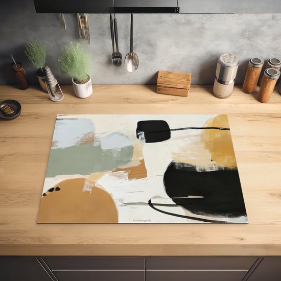 KitchenYeah® Protection plaque induction 70x55 cm - Peinture - Abstrait - Couleurs - Protege plaque de cuisson - Couvre plaque induction - Protecteur d'induction - Cuisine