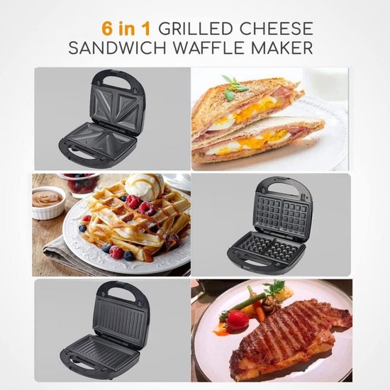 Contactgrill met uitneembare platen - Tosti ijzer - Panini Grill - Grill - Contactgrill - Uitneembare platen - Makkelijk schoon te maken - Grill appartaat - Verschillende progamma's — afbeelding 5