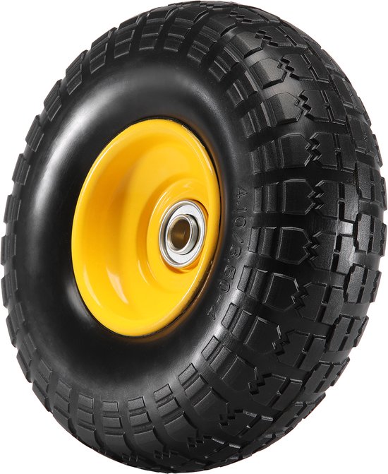 VEVOR Volledige Pu-Wielen met Runflat-Banden, 10 Inch, 2 Stuks, 400 Lbs Dynamische Belasting, 450 Lbs Statische Belasting, Tubeless Banden En Wielen voor Steekwagens, Bedrijfswagens, Dolly's, Tuinaanhangers van VEVOR — afbeelding 2