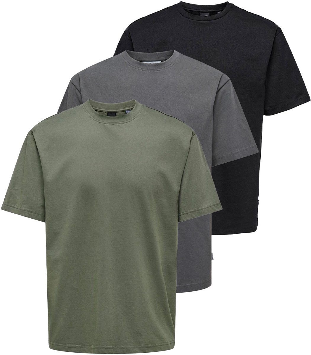 Only & Sons Heren t-shirt 3 pack Onsfred