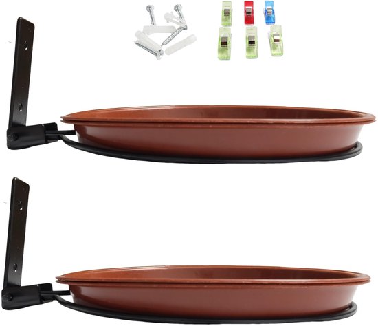 thumbnail: 2 Stuks Vogeldrinken & Vogelvoeder – Wandmontage Vogelbad En Voederhuisje | Voor Balkon Of Tuin, Aantrekken Van Wilde Vogels