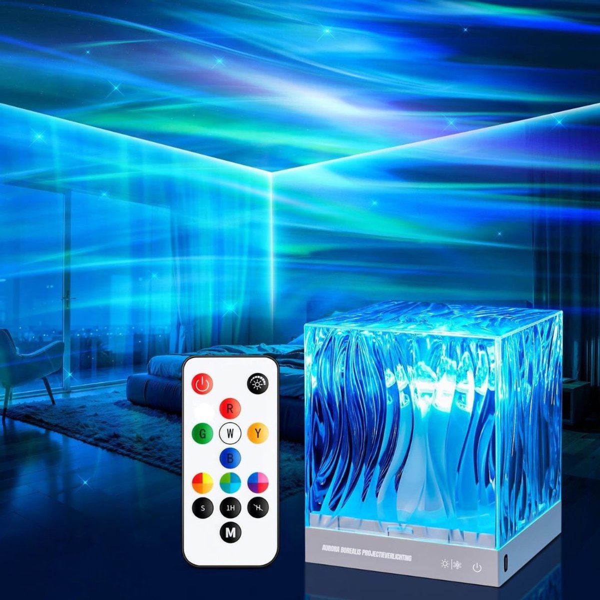 Zylo® Noorderlicht Projector - Aurora Projector - Galaxy Lamp - 16x16x18cm - Wit