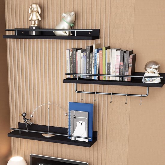 Eiken wandplank met dimbare Touch verlichting - Eiken wandplanken met