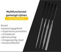 Multifunctioneel gemengd vijlmes. Vijf voordelen: Breed toepassingsgebied, superieure prestaties, uitstekend vakmanschap, hoogwaardig staal, kosteneffectief.