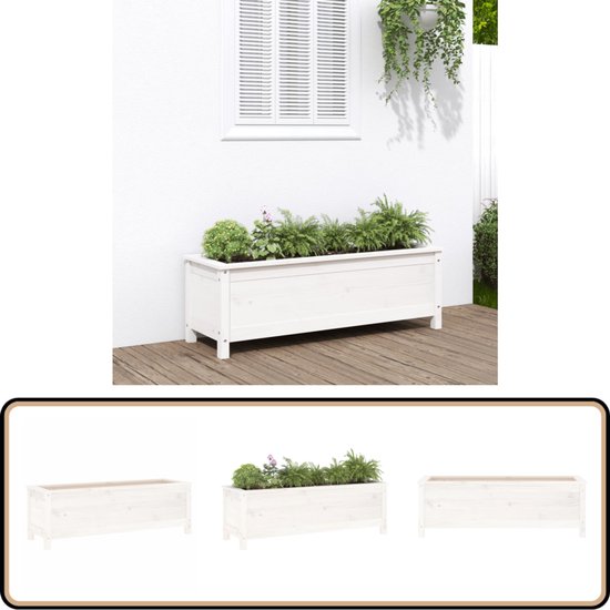 IvoQ Houten Plantenbak - 120x40x32 cm - Massief FSC Hout - W