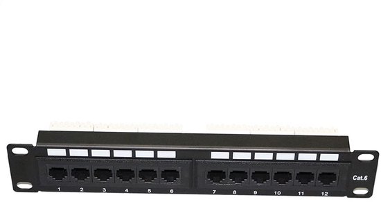 12 poorten UTP Cat 5e/Cat 6 netwerkpatchpaneel aan de muur gemonteerd ...