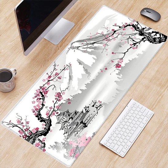 Chainsaw Man Makima Gaming Mouse Pad XL (11,8 x 31,5 x 0,1 inch), verlengde grote muismat bureau-onderlegger, gestikte randen muismat, antislip rubberen basis muismat, toetsenbordpad (2