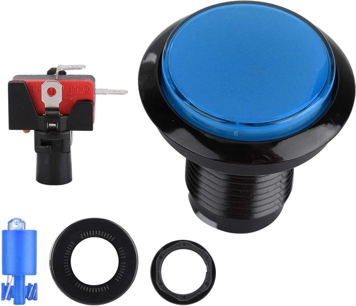 Arcade-knoppen 46mm Dome LED Verlichte Drukknop - Blauw