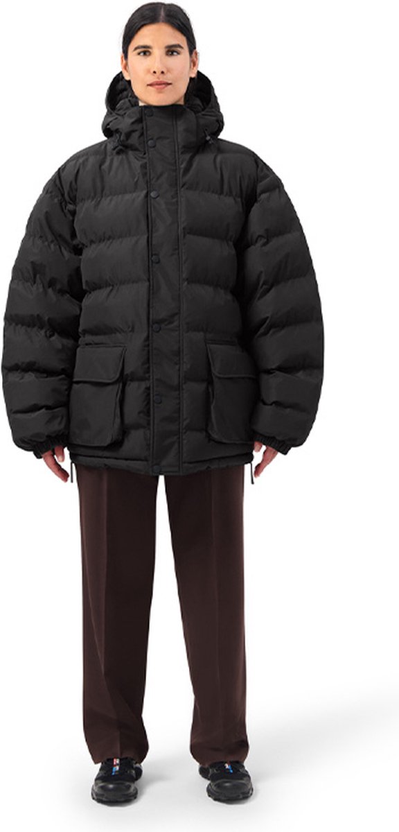 Regenjas - MAIUM Gevoerde Regenjas Unisex Short Puffer Black - Maat