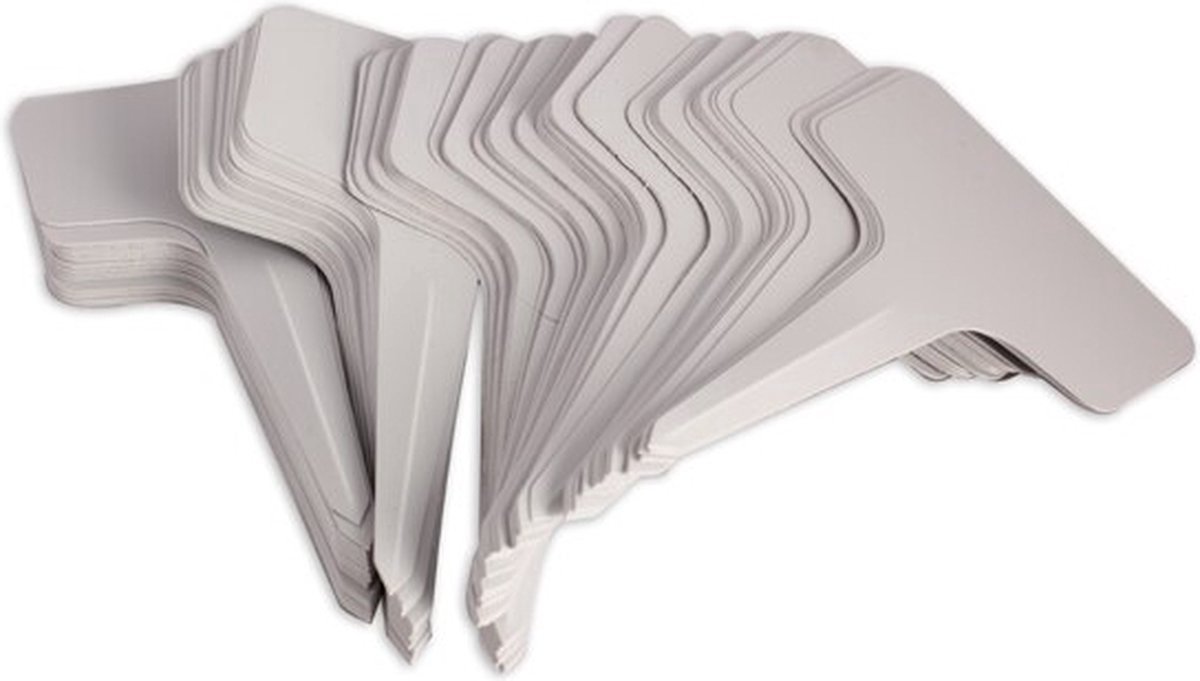 Scoby - Plantenetiketten - Plantkaartjes - Naamkaartjes - Kruiden- en Plantennamen - 10 x 6 cm - Moestuin - 100 Stuks - Wit