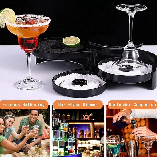 Doznegg 3-stöckiger Bar-Rimmer Für Margarita & Cocktails – Schwarz, Zusammenklappbar, Praktisch