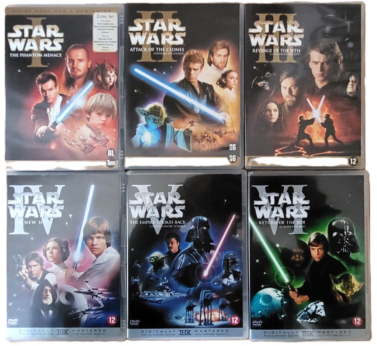 Star Wars deel 1 t/m 6 set ( 9 dvd's )
