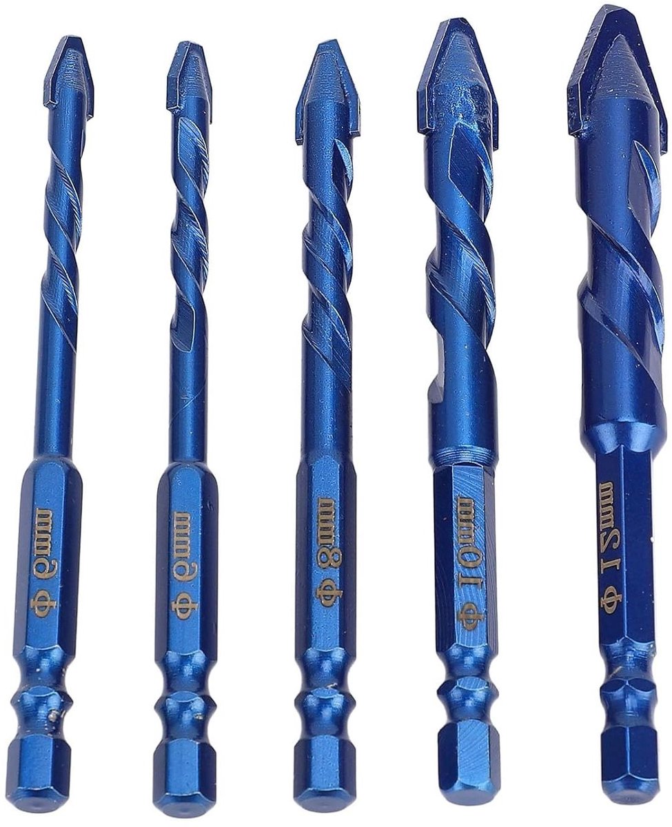 Zeer Sterke Excentrische Boren - Vervormde Kop - Hoge Hardheid - Multifunctionele Boor - 6 mm 6 mm 8 mm 10 mm - Set van 5 - HTML 5 .