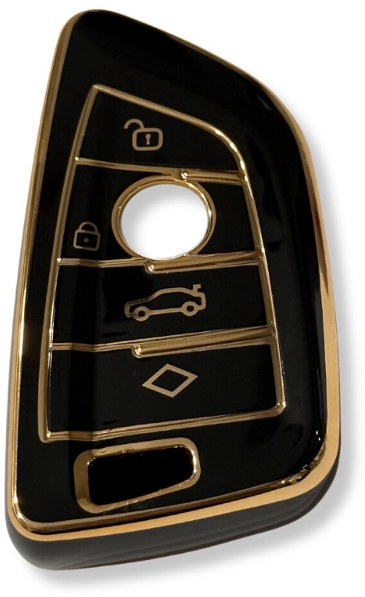 Sleutelcover voor BMW, Sleutelhoesje, Key Case for BMW, Autosleutel Hoesje Geschikt Voor BMW, X1, X2, X3, X4, X5, X6, Serie, 3,4,5,6,7,8, Zwart - Goud