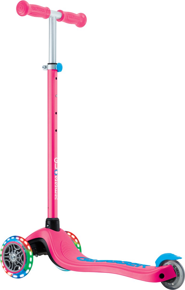 Bol.com 3-Wiel Step - Globber Primo Plus Lights Fuchsia - roze paars - lichtgevende wielen - in hoogte verstelbaar - vanaf 3 tot... aanbieding