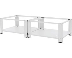 Wasmachine verhoger, Wasmachine Onderstel dubbele set 63x54x32 cm met planchet in wit ML design