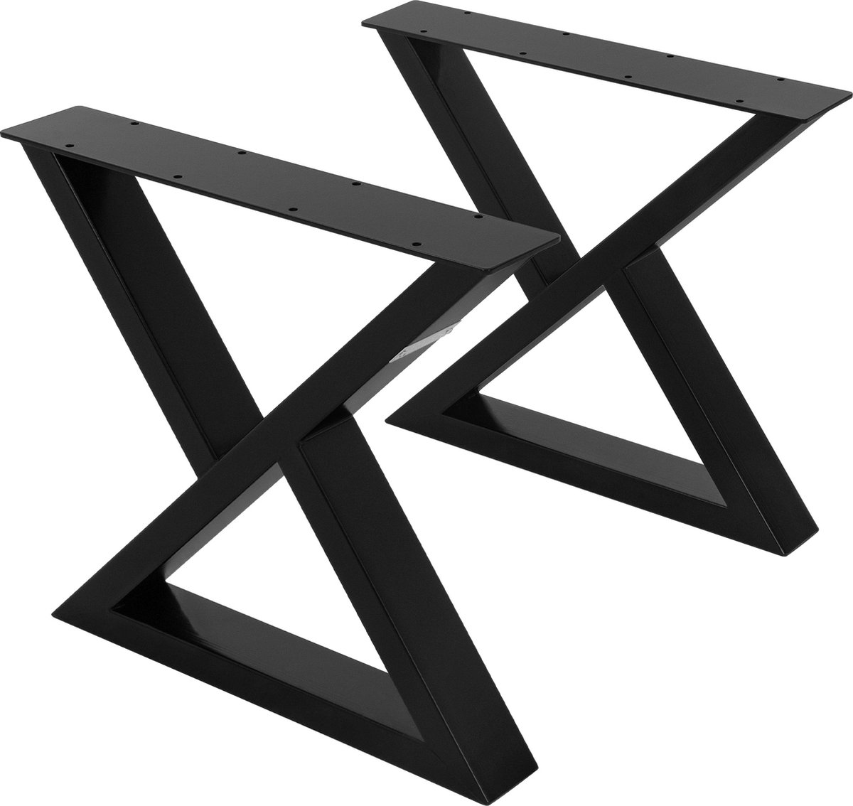 ml-design X-vorm tafelonderstellen 2 stuks tafelpoten 43xH40cm zwart gepoedercoat staal industrieel ontwerp geschikt als onderstel voor eettafel of bureau stevig tafelframe met moderne uitstraling voor doe-het-zelf projecten en meubels op maat
