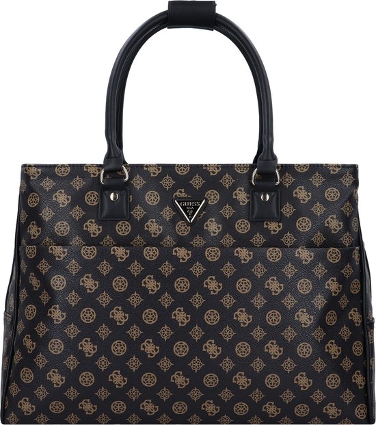 GUESS Calebra Tote Schoudertas – Donkerrood, Met Laptopvak (32x32 Cm), Ritsafsluiting En Goudkleurige Details