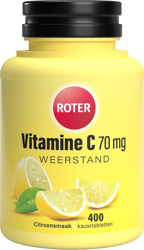 Roter Vitamine C 70mg - Vitamine C ondersteunt je weerstand - 400 kauwtabletten met citroensmaak