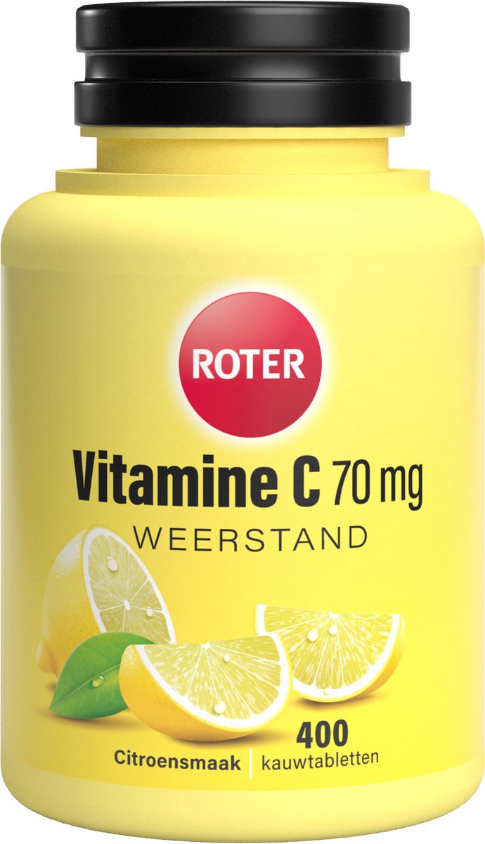 Goedkoopste Roter Vitamine C 70mg - Vitamine C ondersteunt je weerstand - 400 kauwtabletten met citroensmaak