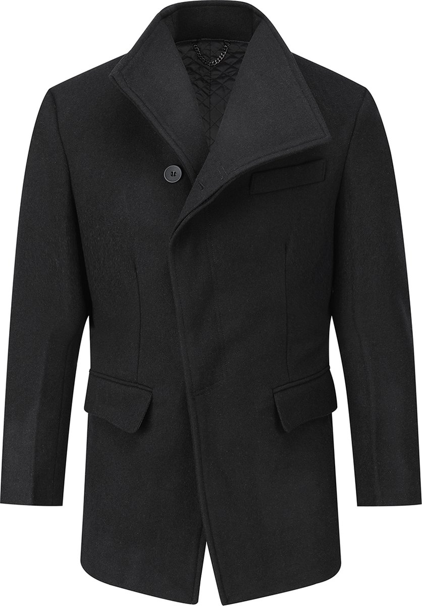 ALLTHEMEN Heren Lange Mantel Wollen Winterjas - Slim Fit Jas - 3XL