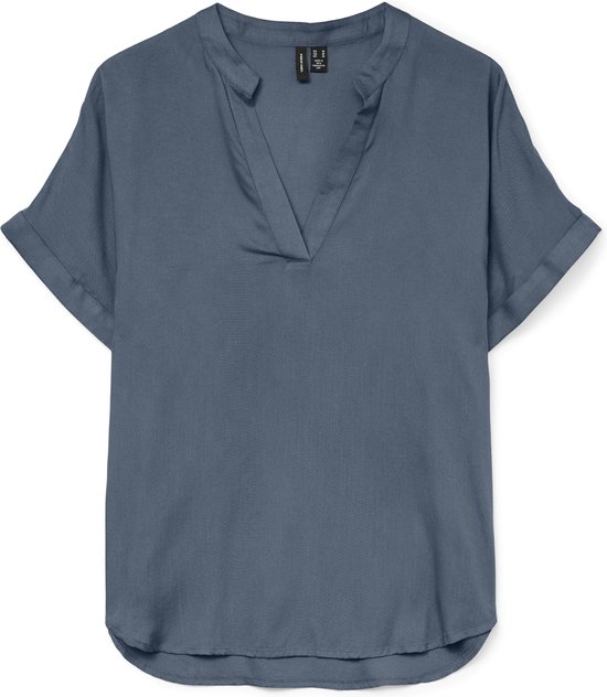 Vero Moda T-shirt Vmbeauty Ss Top Wvn Ga Noos 10279697 China Blue Dames Maat - XS