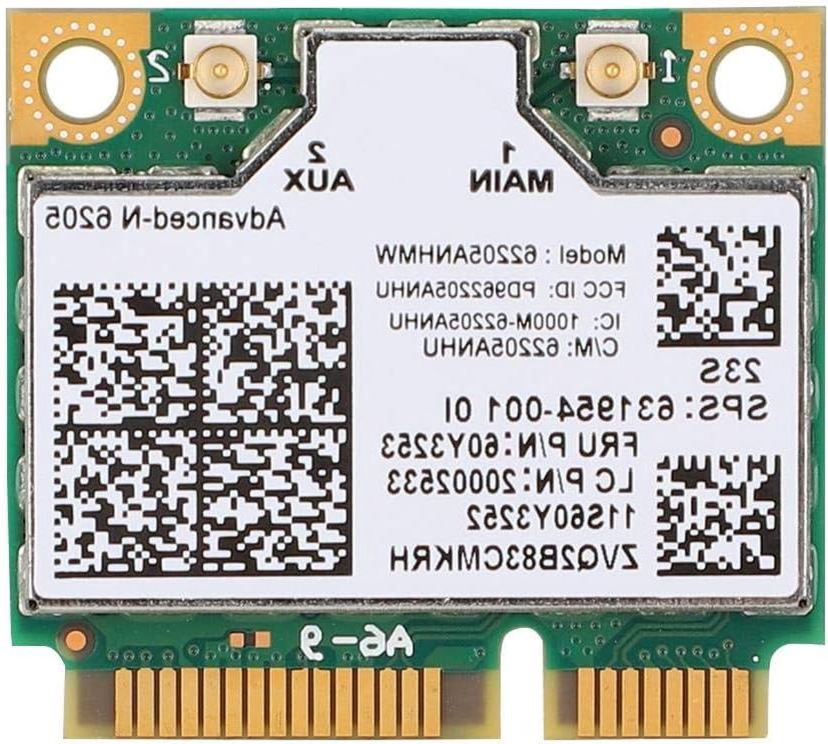 300 Mbps Wireless-N 6205 PCI-E Netwerkkaart - Laptop Netwerkkaart voor Thinkpad Laptops met Hoge Snelheid .