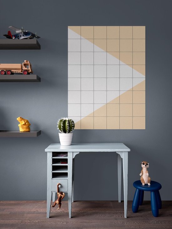 IXXI Color blocking - Gris Beige, Allon Dery - 80 x 100 cm - Support d'accrochage gratuit - Grande Décoration murale et posters - Graphisme, Abstrait,