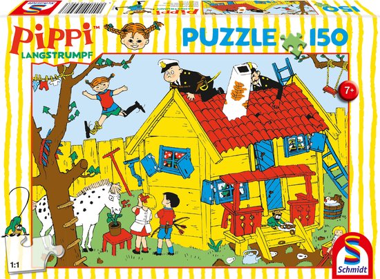 Smurfenpuzzel met Smurfenfiguren - Azrael in het Smurfenhuis - Schmidt - 60 Stukjes | 4001504565220