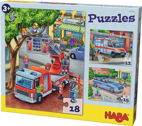 HABA legpuzzels met politie en brandweer
