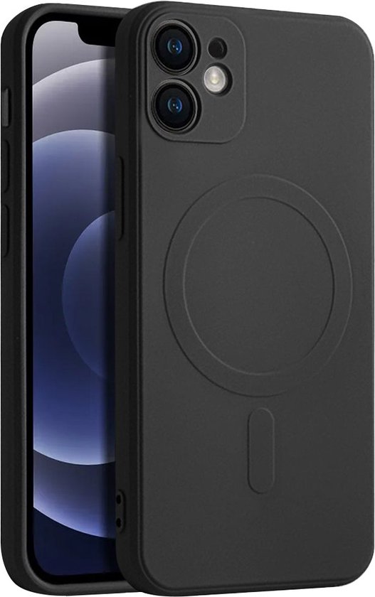 Casify Siliconen Hoesje geschikt voor MagSafe iPhone 12 Hoesje - Zwart