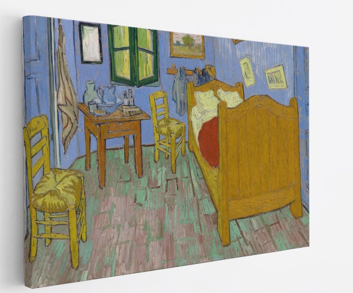 Saammp Canvas Schilderij - De Slaapkamer - Van Gogh - Oude Meesters - 50x40 - Foto op canvas - Wanddecoratie - muurdecoratie Woonkamer - Slaapkamer decoratie - Canvas Print Multicolor