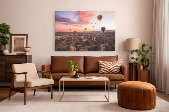 Saammp Canvas Schilderij - Cappadocia - Natuur - Landen - 70x50 - Foto op canvas - Wanddecoratie - Muurdecoratie Woonkamer - Slaapkamer decoratie - Canvas Print